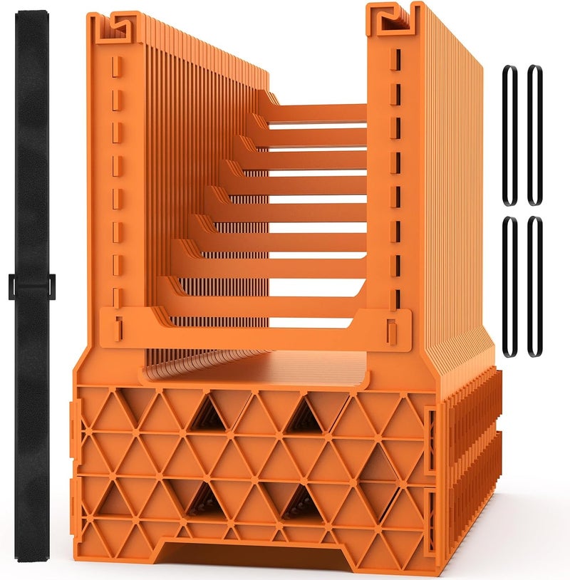 WELLUCK RV Sewer Hose Support 15FT, Blaze Orange RV Sewer Support with Adjustable Height Design, Secure Rubber Band and Carry Strap, Quick Setup and Collapse for Campers Travel Trailers and Motorhome - Image 1